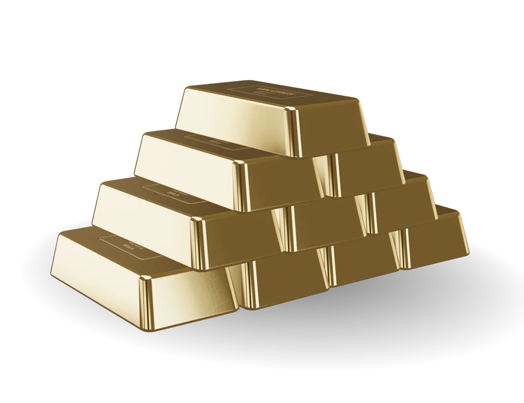 Valores pyramid of gold bars
